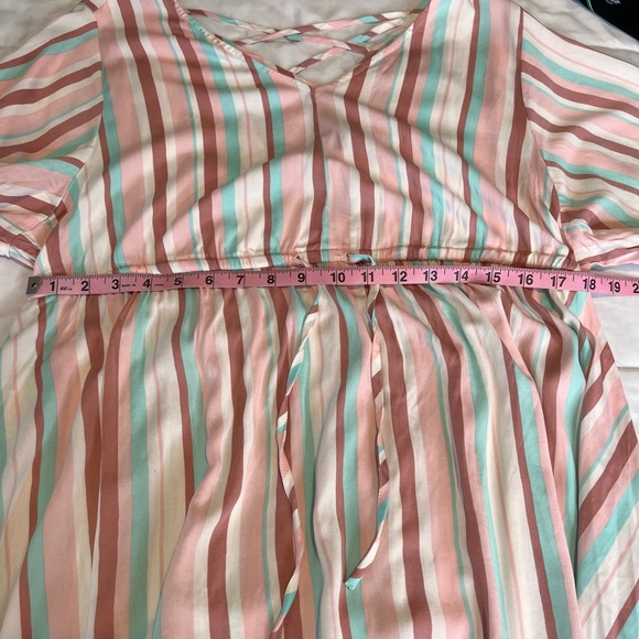 Torrid Babydoll Top - Stretch Challis Stripe Pink Size 1(1X) - Picture 11 of 12
